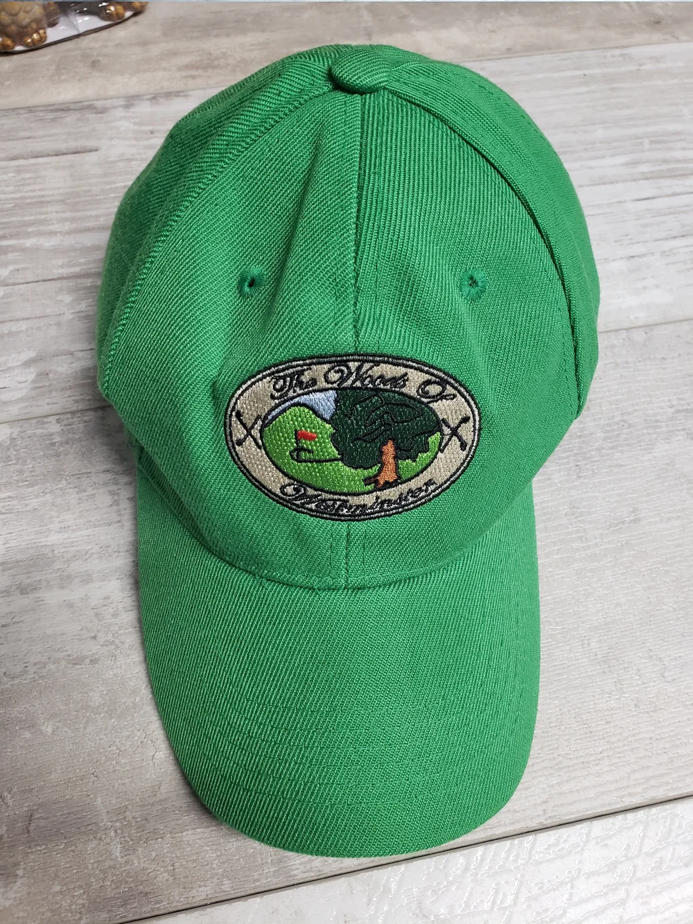 The Woods of Westminster Golf Club Hat Green Embroidered Baseball Cap